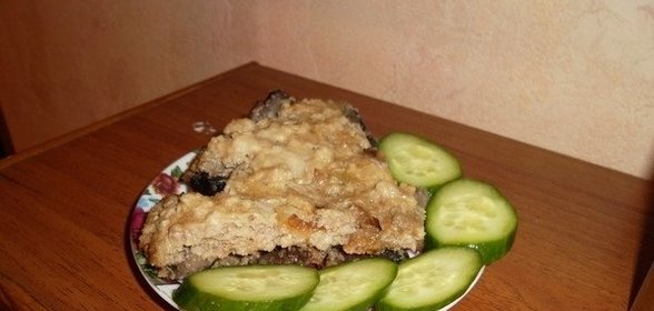 Запеканка с фаршем и грибами