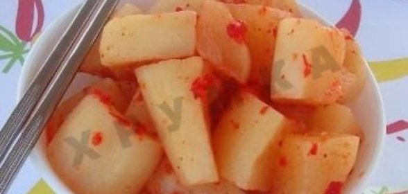 Острая соленая закуска из редьки (кактуги)