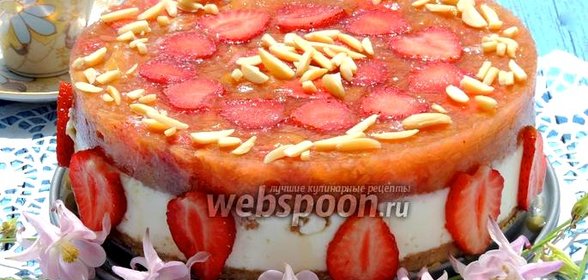 Творожный торт с ревенем