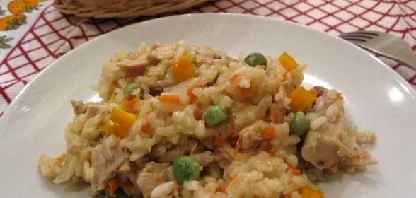 Ризотто с курицей и овощами