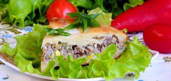 Заливной пирог с рыбой