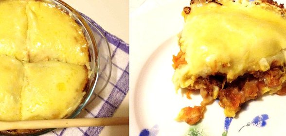 Запеканка из картофеля с рыбой и овощами