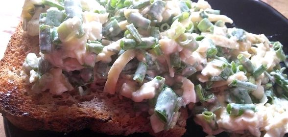 Салат-паштет из зеленого лука с яйцом