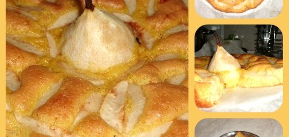 Бисквит с грушами