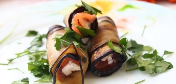Баклажаны с форелью и сыром