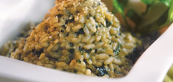 Ризотто со шпинатом и песто