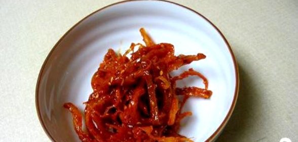 Сушёные кальмары в соусе