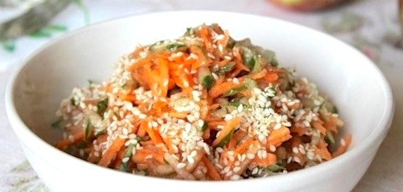 Салат из огурца и моркови