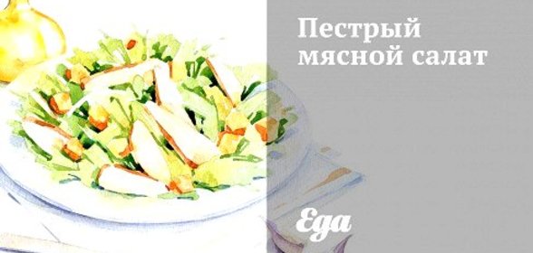 Пестрый мясной салат