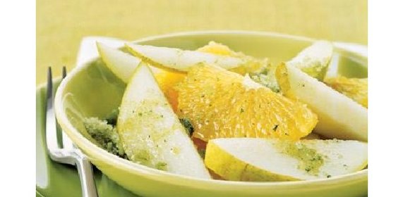 Апельсины и груши с мятой