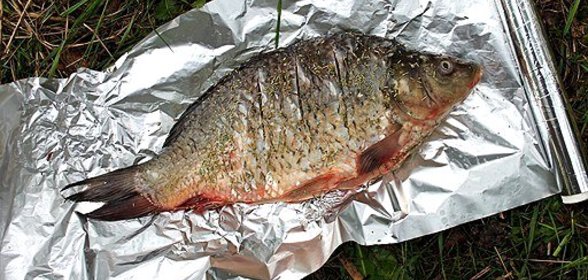 Карп с розмарином на углях