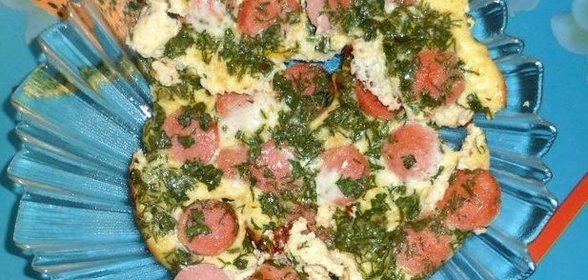 Омлет с сосиской