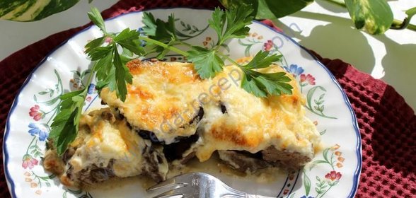 Запеканка с баклажанами и печенью