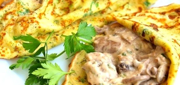 Блины с опятами