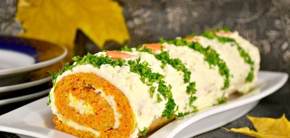 Овощной рулет с сыром