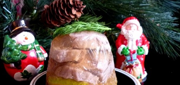 Заливные язычки в яблочном желе с яблоками