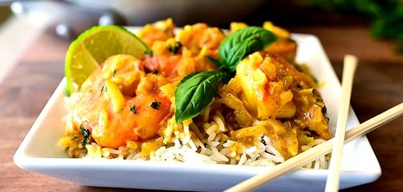 Креветки в кокосовом молоке