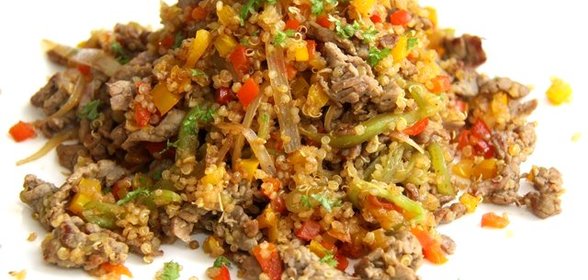 Говядина с огурцами и киноа