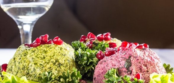 Пхали из свеклы, стручковой фасоли и шпината