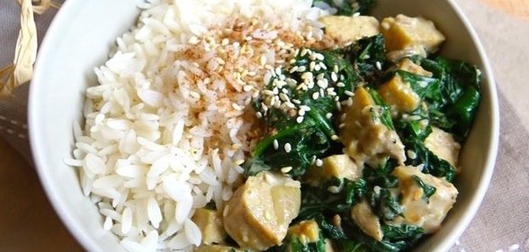 Темпе со шпинатом