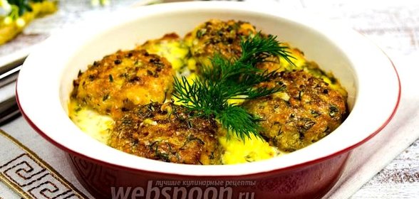 Рыбные котлеты с мукой из нута в соусе