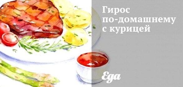 Гирос по‑домашнему с курицей