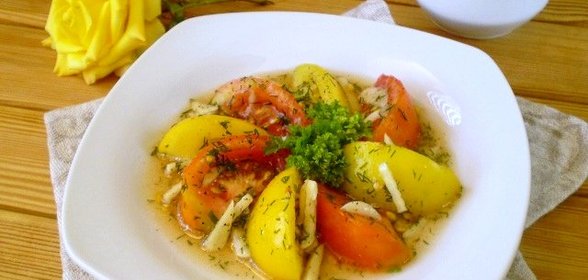 Быстрые помидоры с чесноком