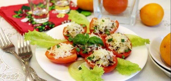 Помидоры с грибным фаршем