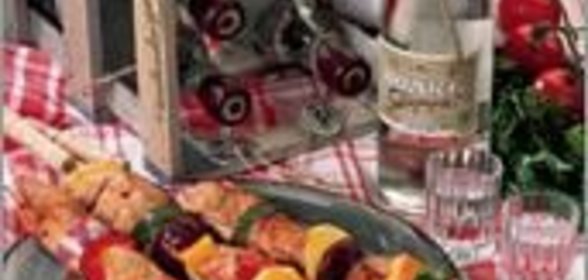 Шашлык из индейки с овощами