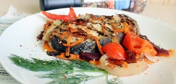 Запеченные стейки сайды с овощами