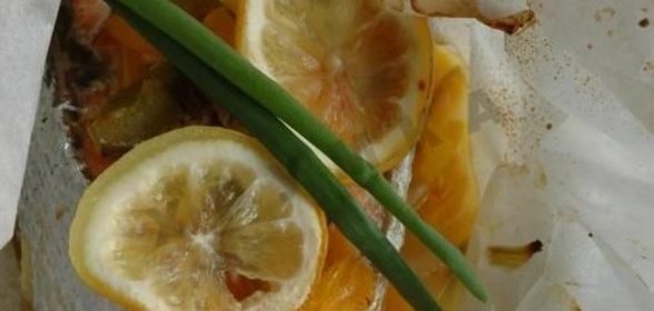 Стейк лосося запеченный