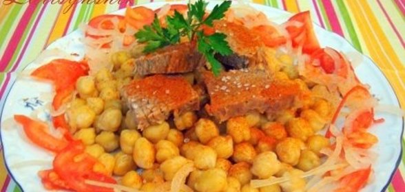 Говядина, вареная с нутом