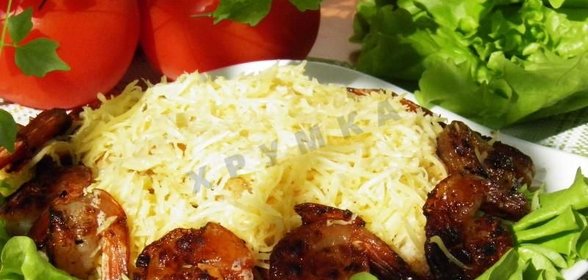 Салат с королевскими креветками