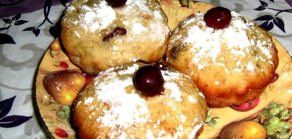 Банановые маффины с шоколадом