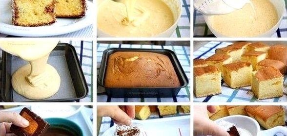 Бисквитное пирожное в шоколадном соусе