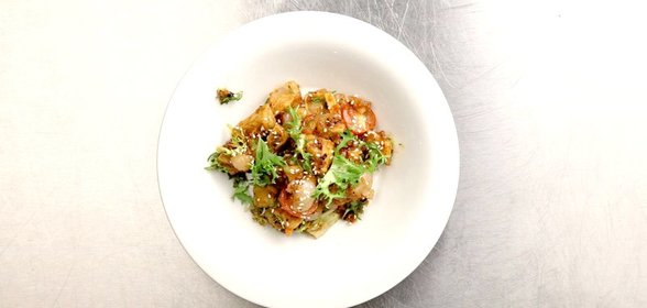 Хрустящие баклажаны в сладком соусе XO