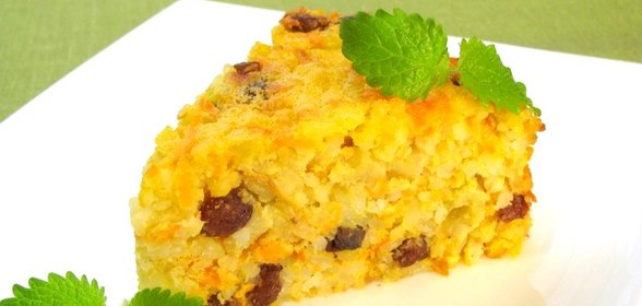 Запеканка с рисом, яблоками и изюмом