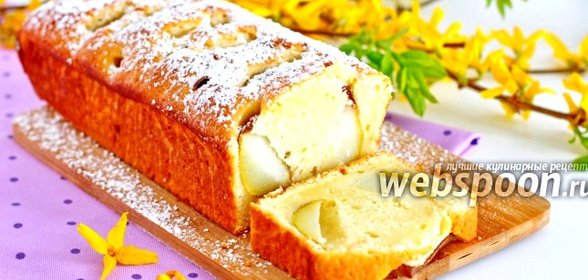 Творожный кекс с грушей