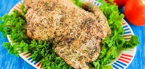 Курица, запеченная на соли