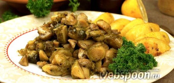 Брюссельская капуста с шампиньонами