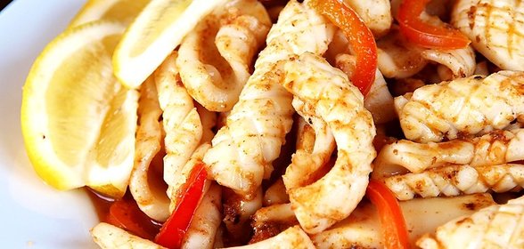 Кальмары с болгарским перцем
