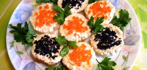 Закуска сырная с икрой