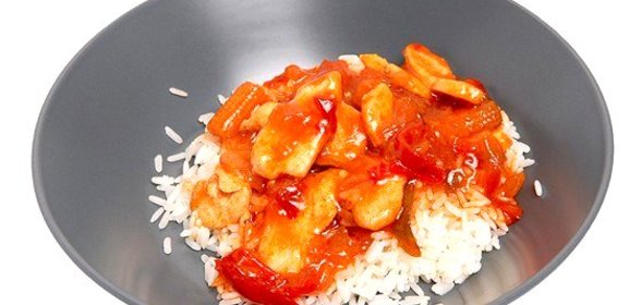 Куриные грудки в остро-сладком соусе с яблочным соком и имбирем