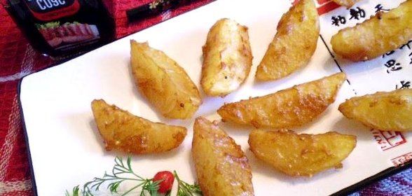 Картофель запеченный в соевом соусе с горчицей