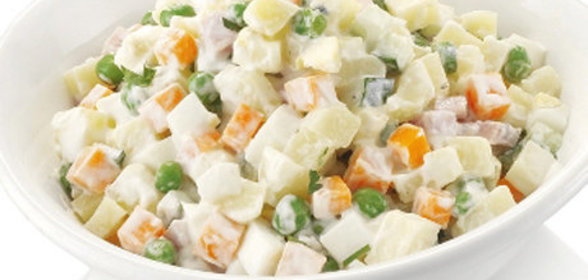 Оливье с креветками