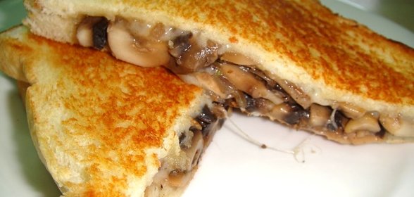 Тосты с сыром и грибами