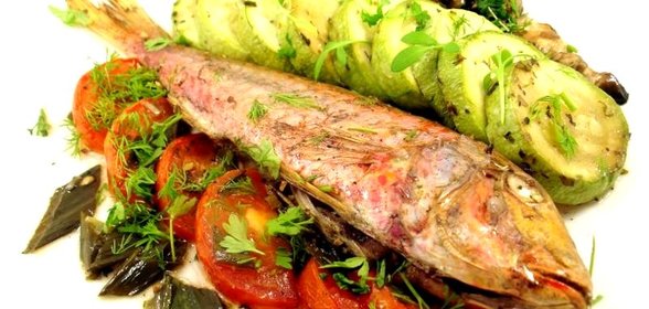 Барабулька с овощами