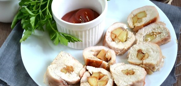 Рулетики из индейки с начинкой в духовке