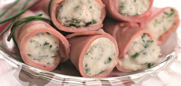 Рулетики из ветчины