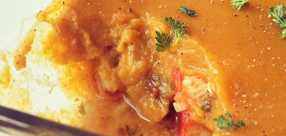 Куриное филе под тыквенным пюре